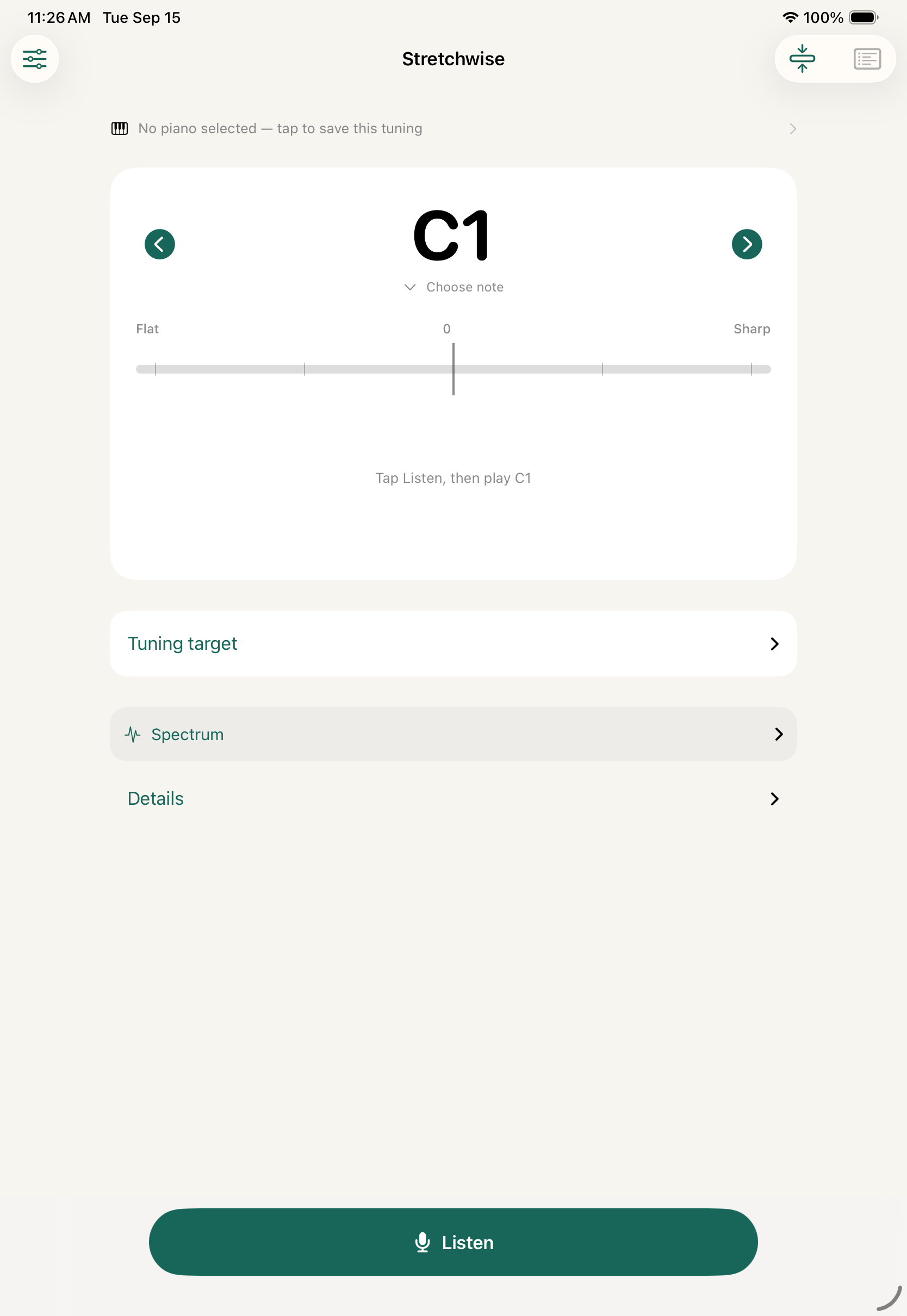 Stretchwise in a spacious single-column layout on iPad.